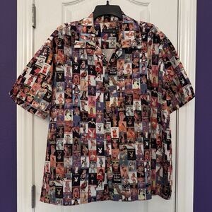 Playboy Centerfold Magazine Cover 90’s Y2K Button Shirt Men’s Size Large Vintage